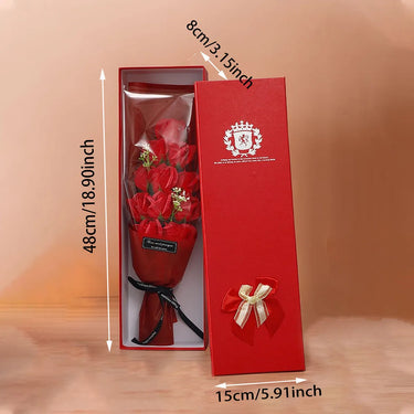 Blue Red Rose Flowers Set Home Decoration Valentines Day Gift Artificial Flora